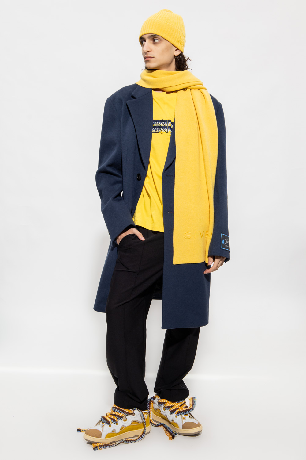 【関税込み】Lanvin イエロー Curb Side Tシャツ Lanvin Yellow Curb Lace T-Shirt Lanvin